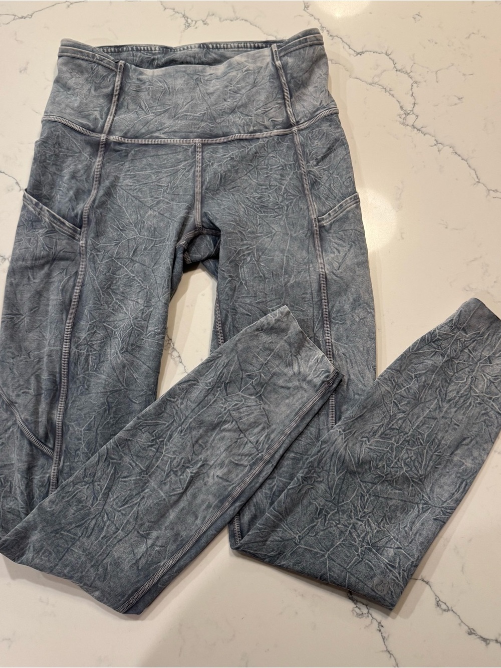 lululemon athletica Gray Textured Fast & Free High-Rise Leggings(size4, 25 inch)